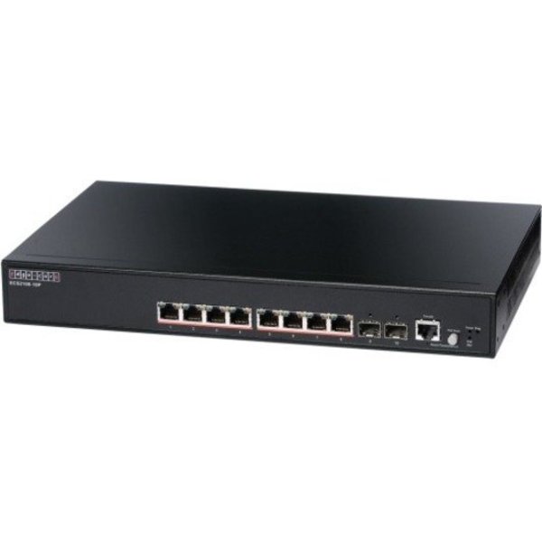 Edgecore Americas Networking 8 Port 10/100/1000 Managed Smart Poe Switch Plus 2 Sfp Uplink Ports ECS2100-10P